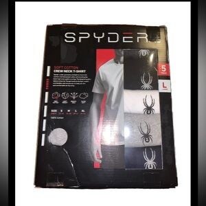 NWT SPYDER Men's 5 Pack Soft Cotton Crew Neck T-Shirts Large MSRP $90